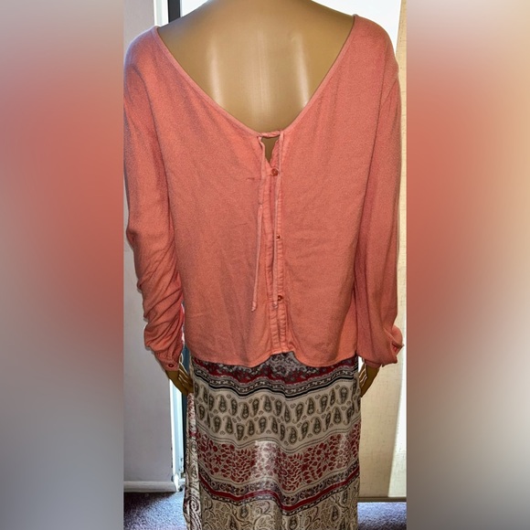 Cloth & Stone peach colored, long sleeved button cuff blouse. Sz S. Los Angeles - Picture 4 of 9
